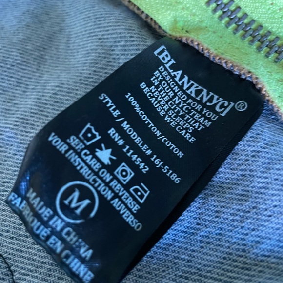 BLANK NYC Custom Sequin Madonna Fashion Large Appliqué Patch Denim Jacket Size M - Picture 11 of 13